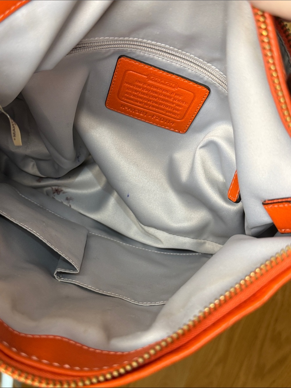 Project Coach Bright Orange Leather Crossbody Bag - Picture 5 of 6